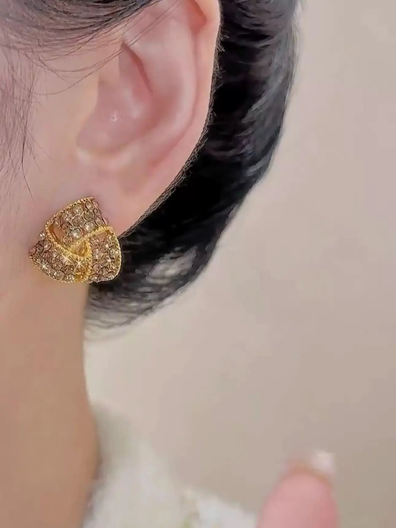 Coffee color diamond zircon earrings