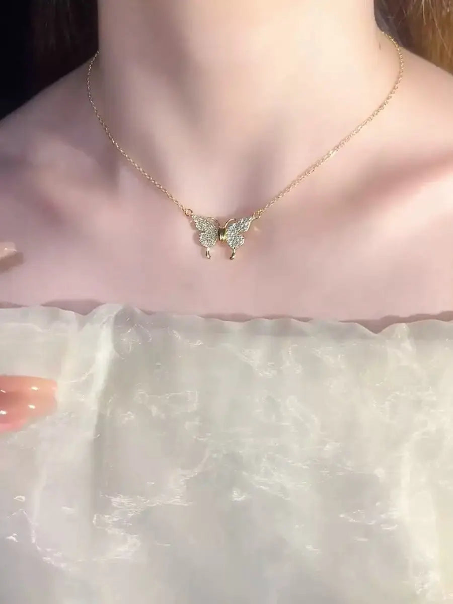 Butterfly Magnetic necklace(gold plated)