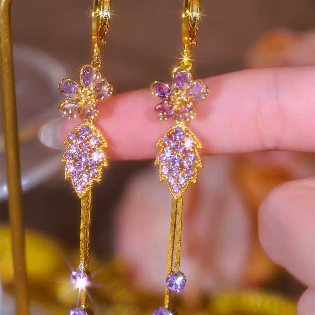 American diamond earrings(24k gold plated)
