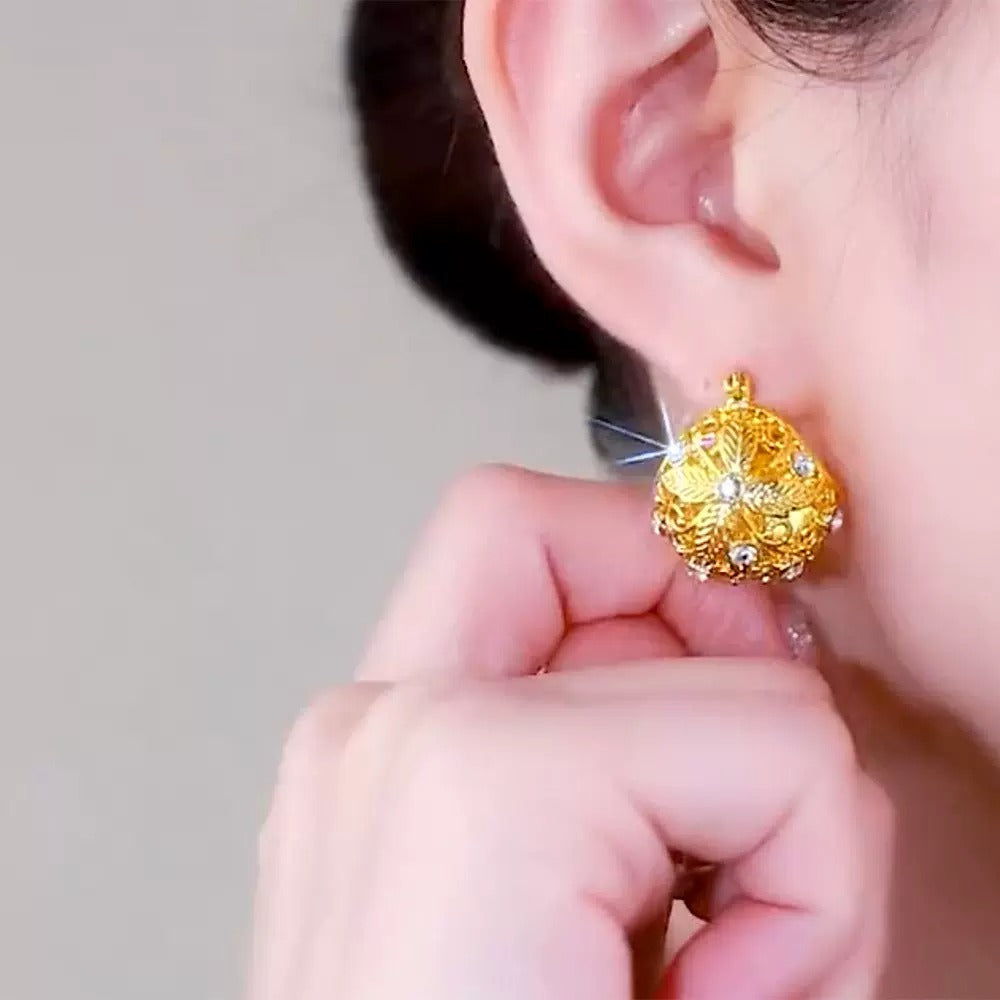 Diamond encrusted earrings(gold plated)
