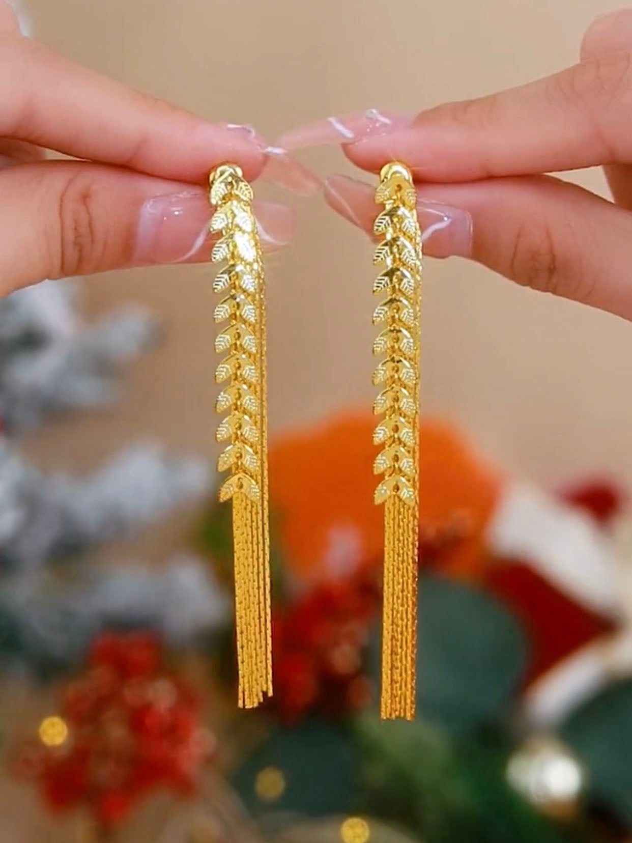Tassel earring(24k gold plated)