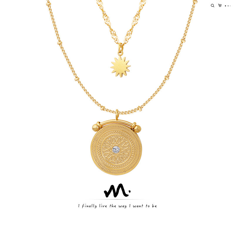 Double Layer Celebrity style necklace (24k gold plated)