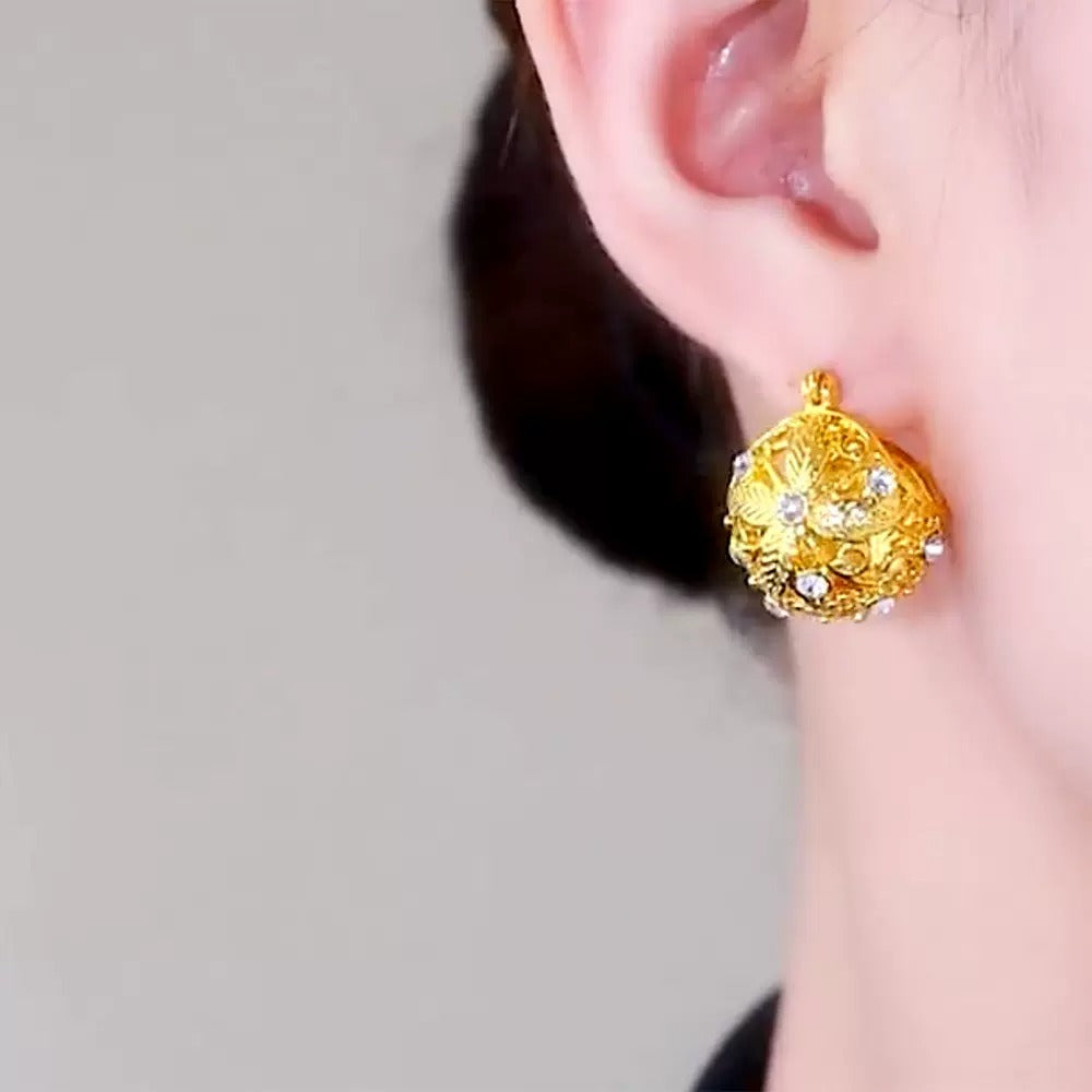 Diamond encrusted earrings(gold plated)