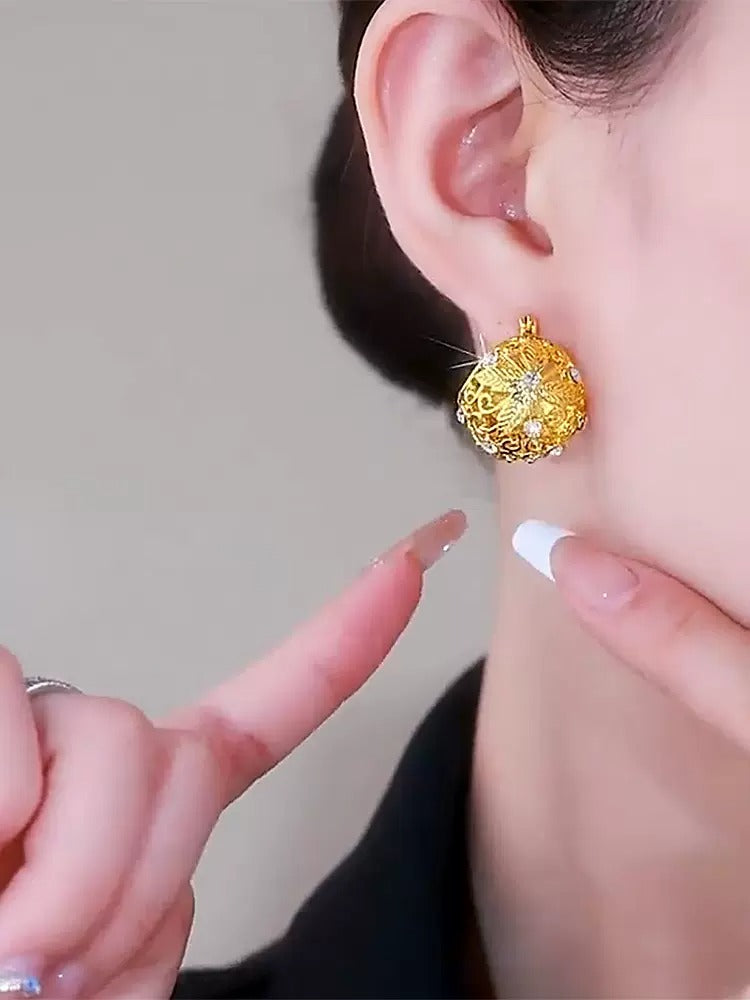 Diamond encrusted earrings(gold plated)