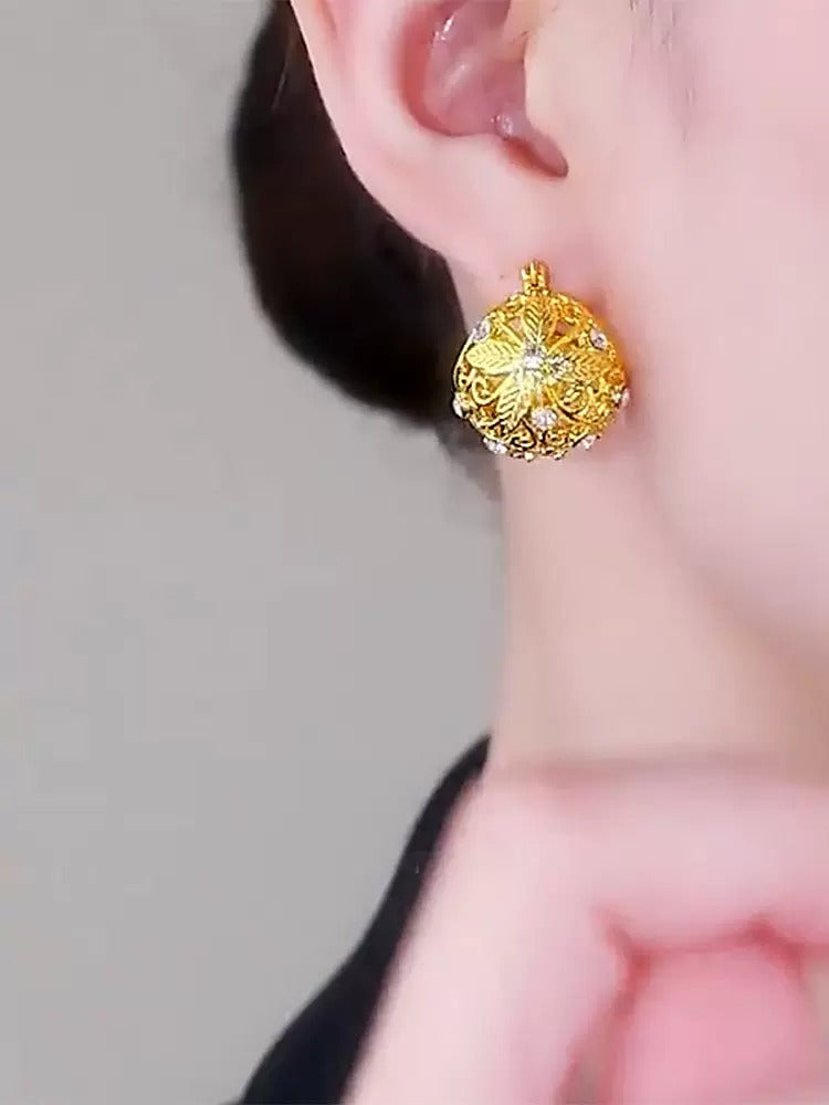 Diamond encrusted earrings(gold plated)