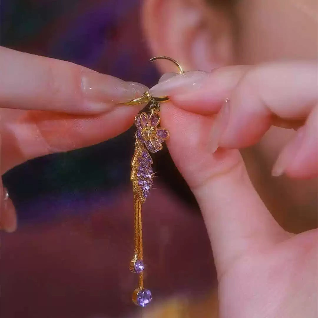 American diamond earrings(24k gold plated)