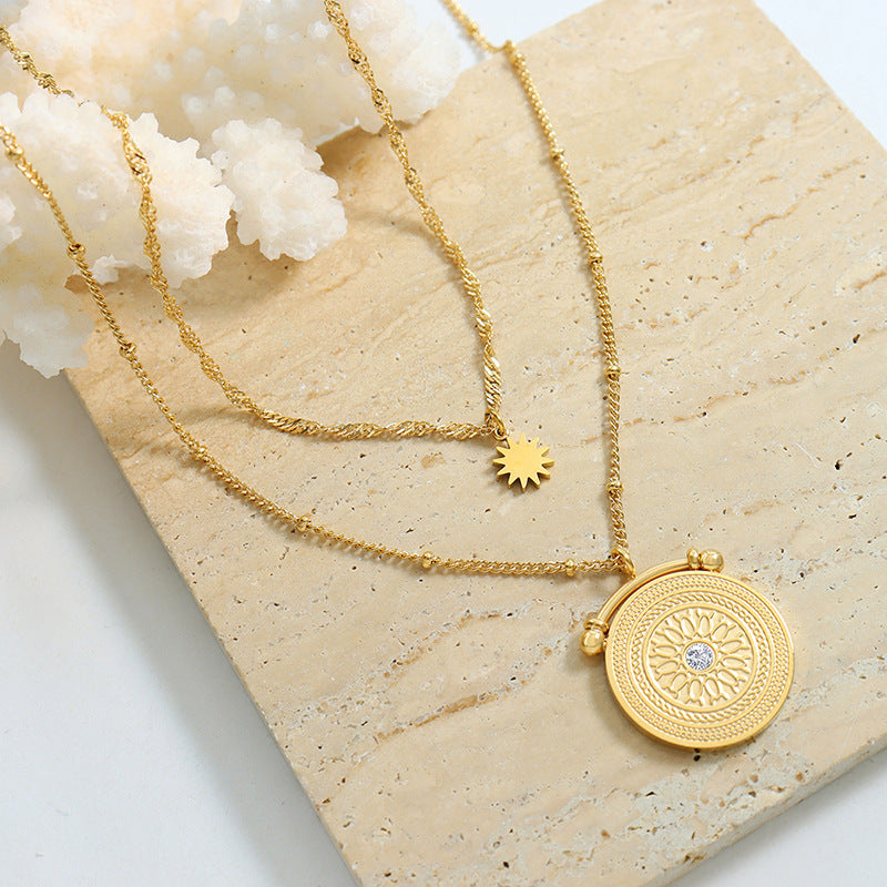 Double Layer Celebrity style necklace (24k gold plated)