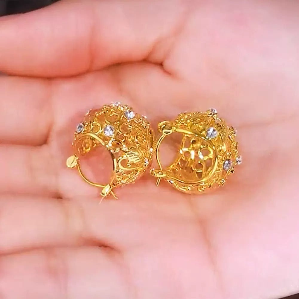 Diamond encrusted earrings(gold plated)