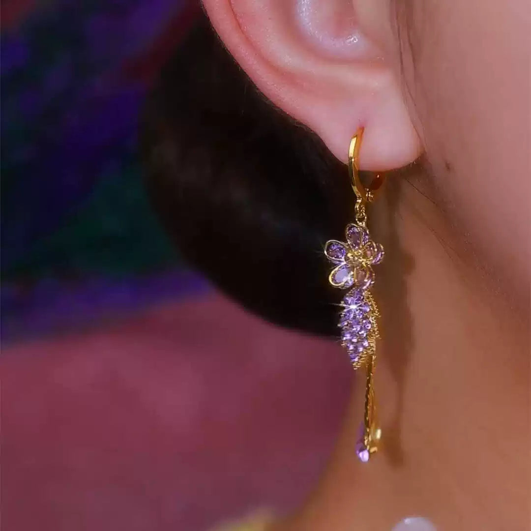 American diamond earrings(24k gold plated)