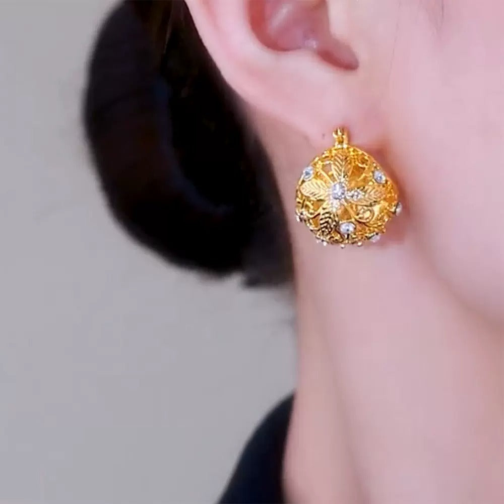 Diamond encrusted earrings(gold plated)