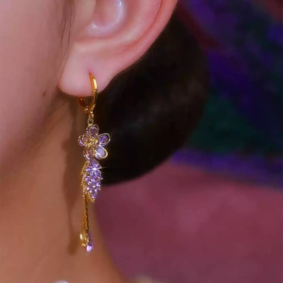 American diamond earrings(24k gold plated)